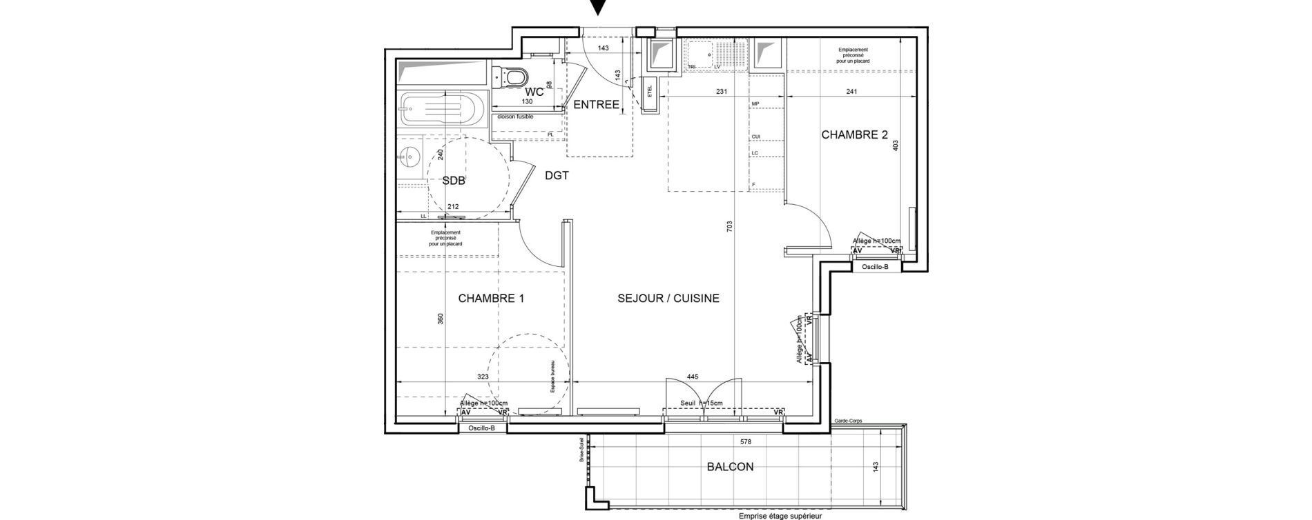 Appartement T3 de 57,75 m2 &agrave; Villeneuve-La-Garenne Boulevard gallieni