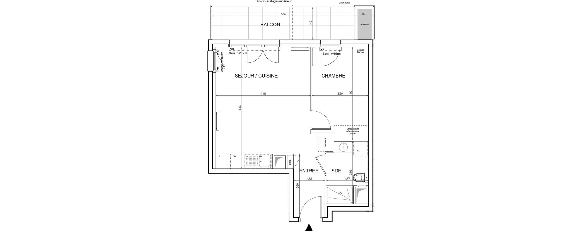 Appartement T2 de 40,40 m2 &agrave; Villeneuve-La-Garenne Boulevard gallieni