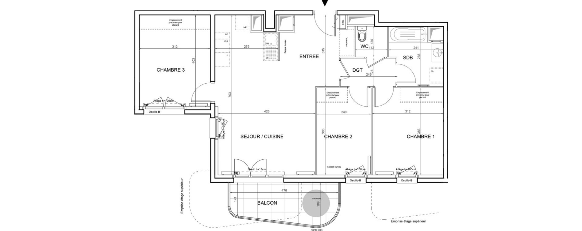 Appartement T4 de 77,37 m2 &agrave; Villeneuve-La-Garenne Boulevard gallieni