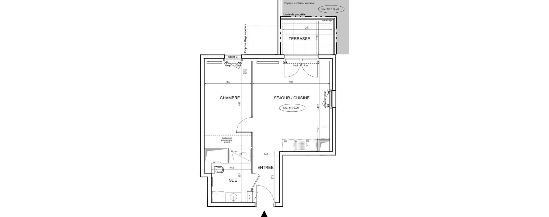 Appartement T2 de 39,81 m2 &agrave; Villeneuve-La-Garenne Boulevard gallieni