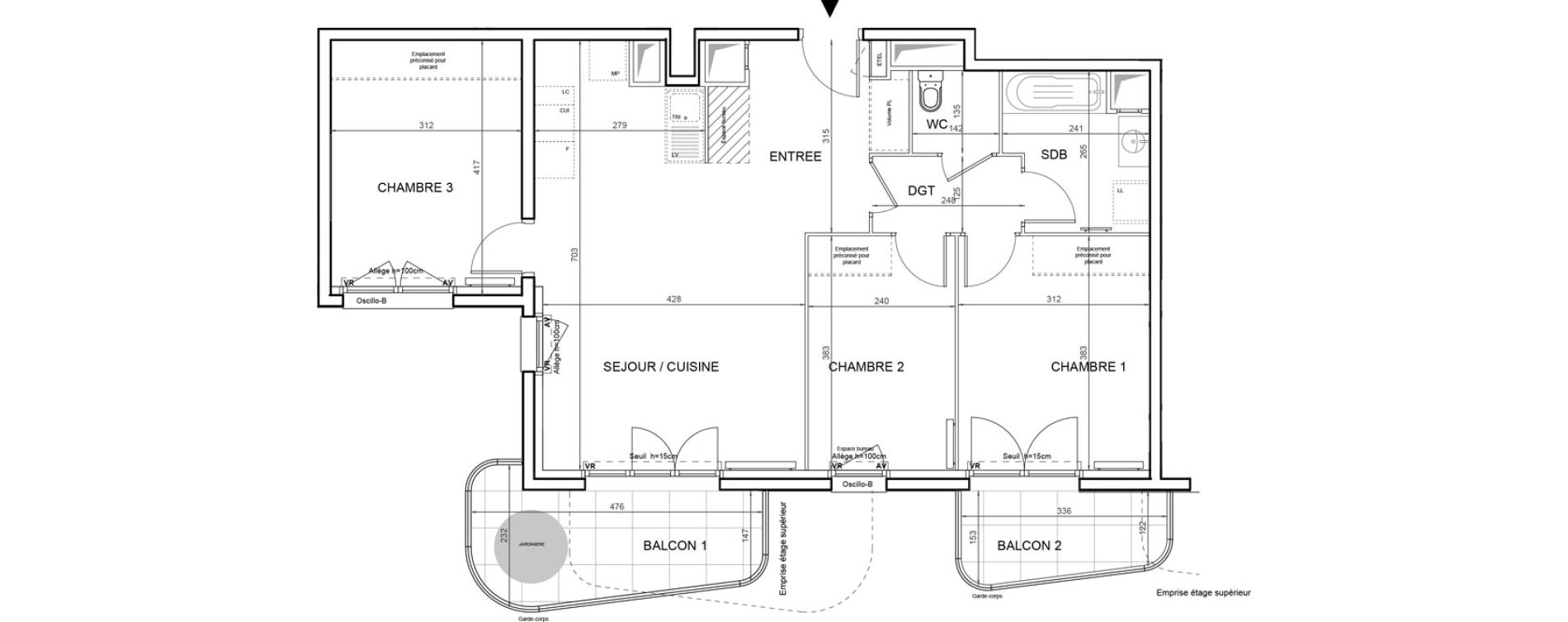 Appartement T4 de 77,37 m2 &agrave; Villeneuve-La-Garenne Boulevard gallieni