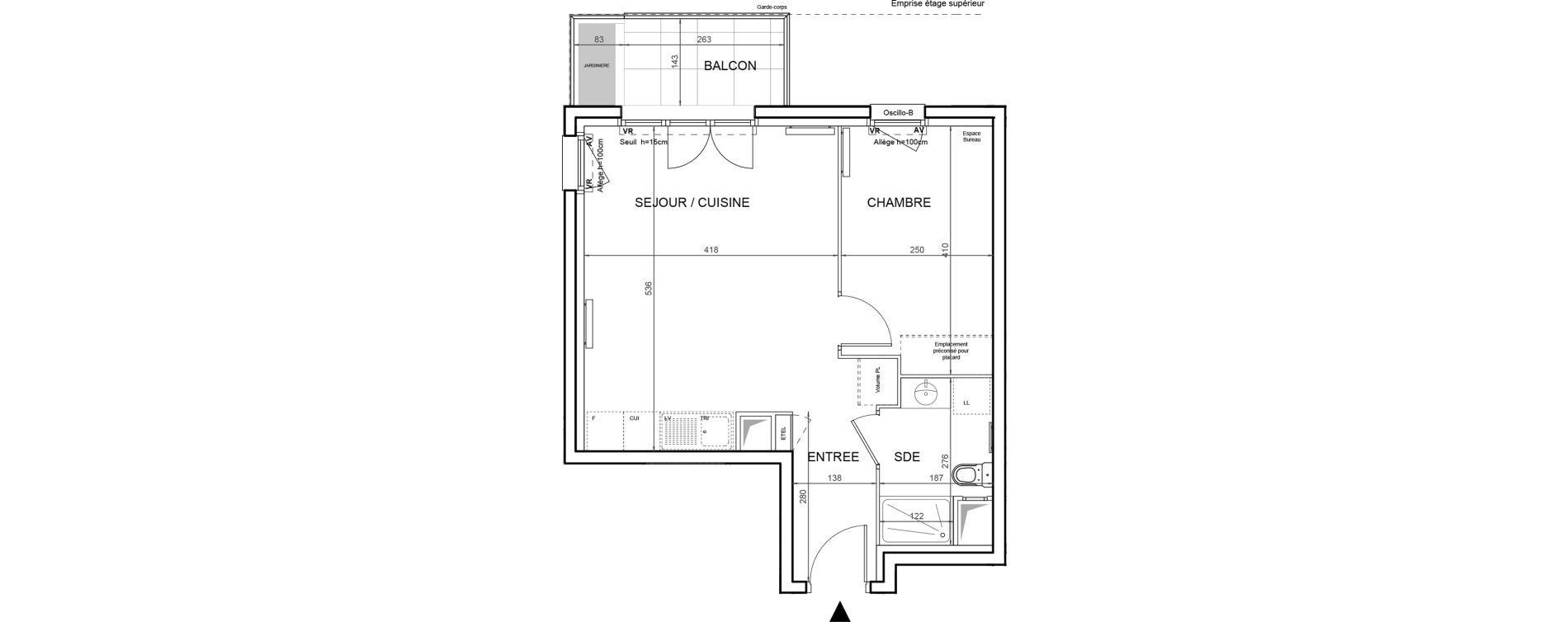 Appartement T2 de 40,40 m2 &agrave; Villeneuve-La-Garenne Boulevard gallieni