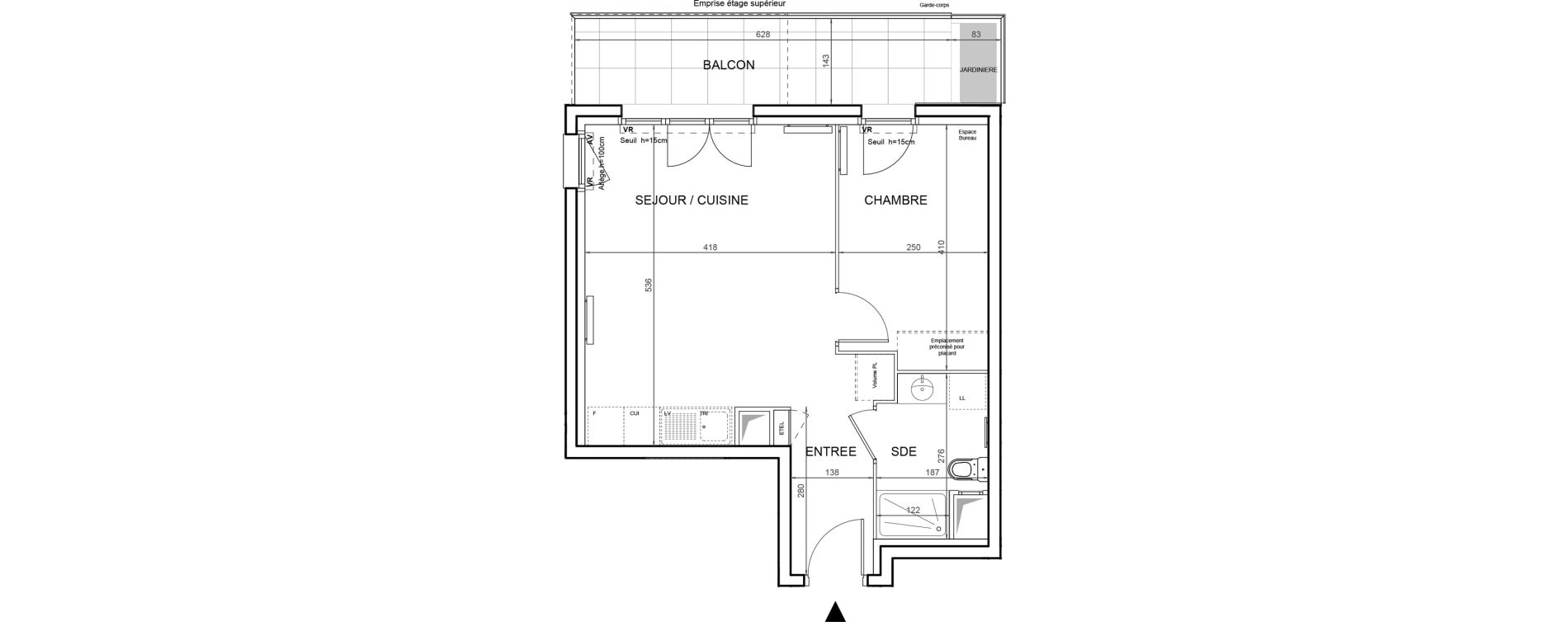 Appartement T2 de 40,40 m2 &agrave; Villeneuve-La-Garenne Boulevard gallieni