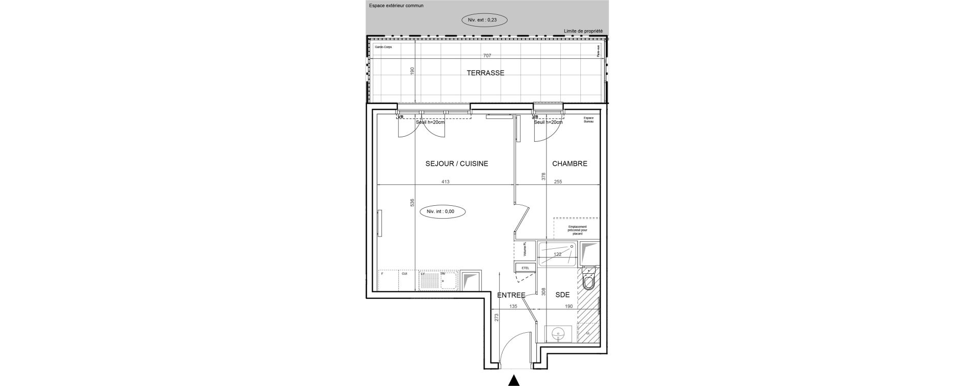 Appartement T2 de 40,51 m2 &agrave; Villeneuve-La-Garenne Boulevard gallieni