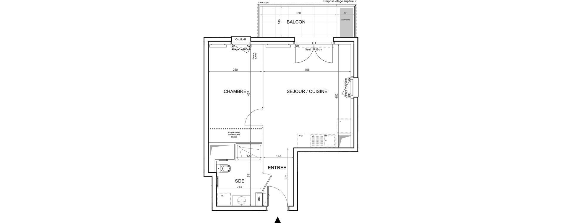 Appartement T2 de 39,81 m2 &agrave; Villeneuve-La-Garenne Boulevard gallieni