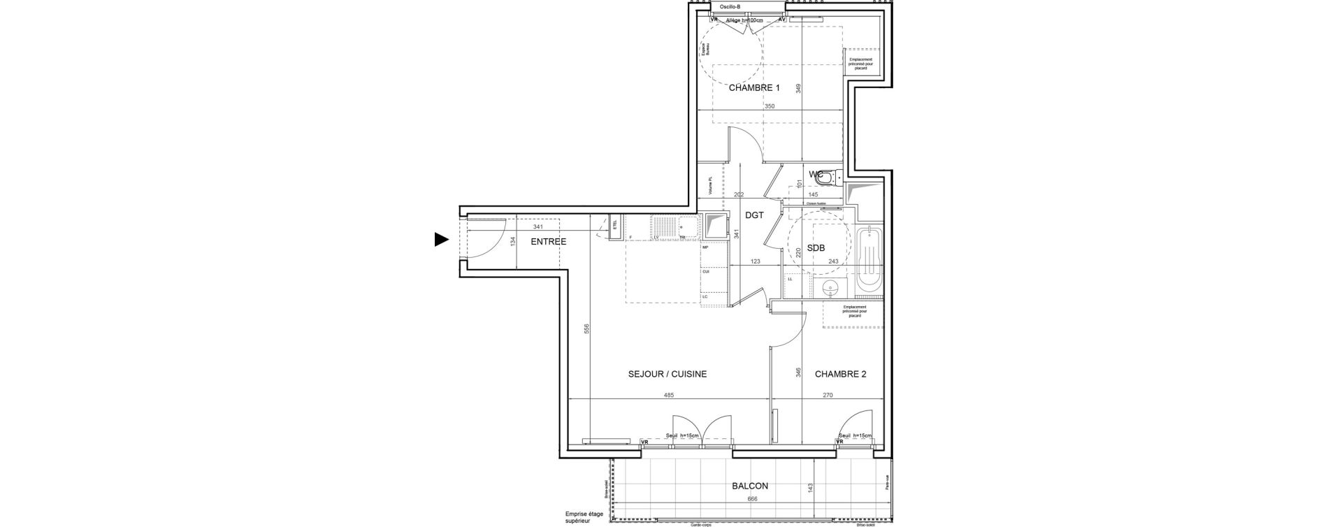 Appartement T3 de 61,77 m2 &agrave; Villeneuve-La-Garenne Boulevard gallieni