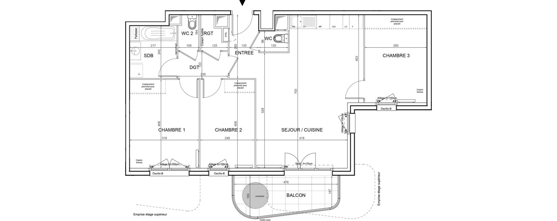 Appartement T4 de 80,40 m2 &agrave; Villeneuve-La-Garenne Boulevard gallieni