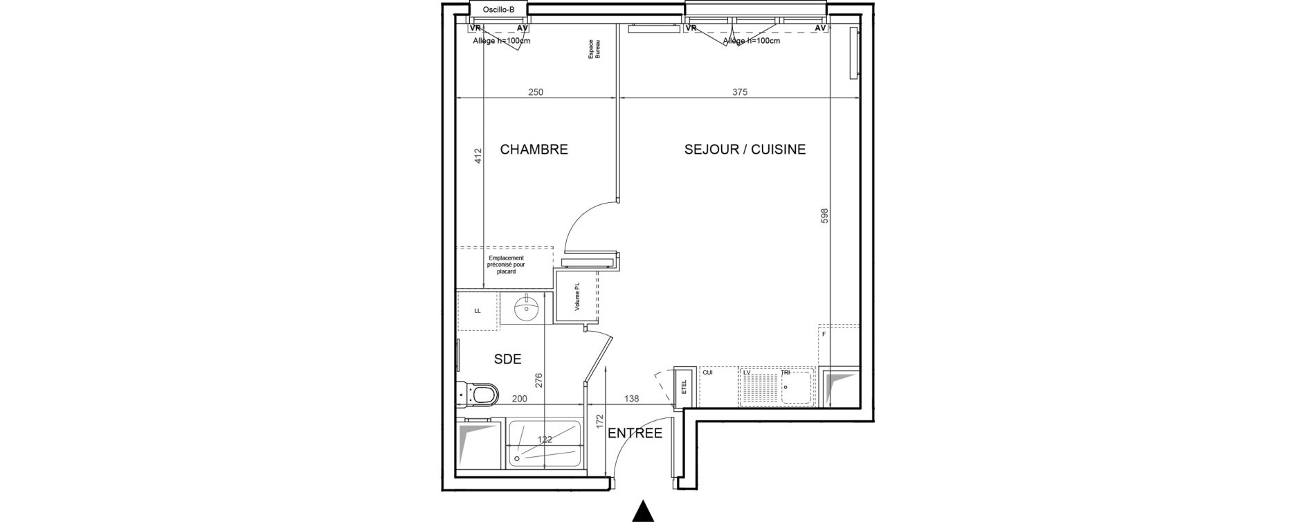 Appartement T2 de 39,40 m2 &agrave; Villeneuve-La-Garenne Boulevard gallieni