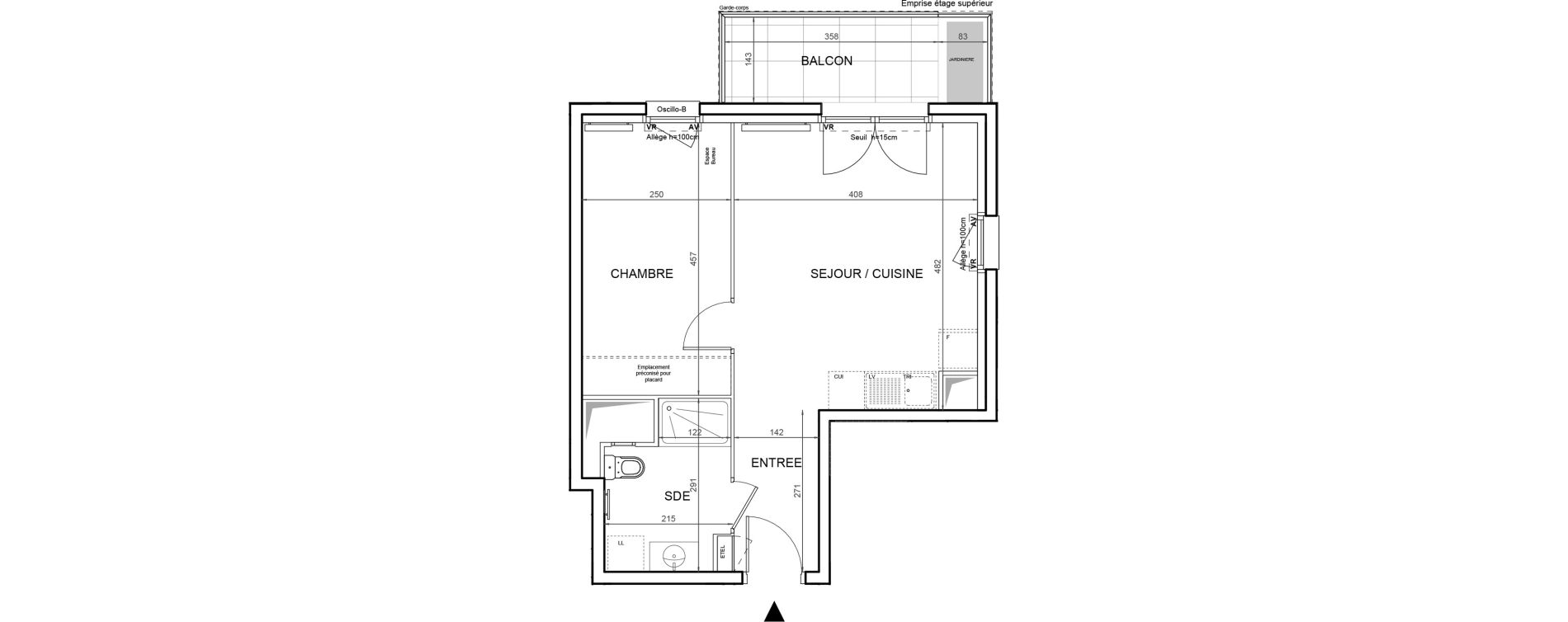 Appartement T2 de 39,81 m2 &agrave; Villeneuve-La-Garenne Boulevard gallieni