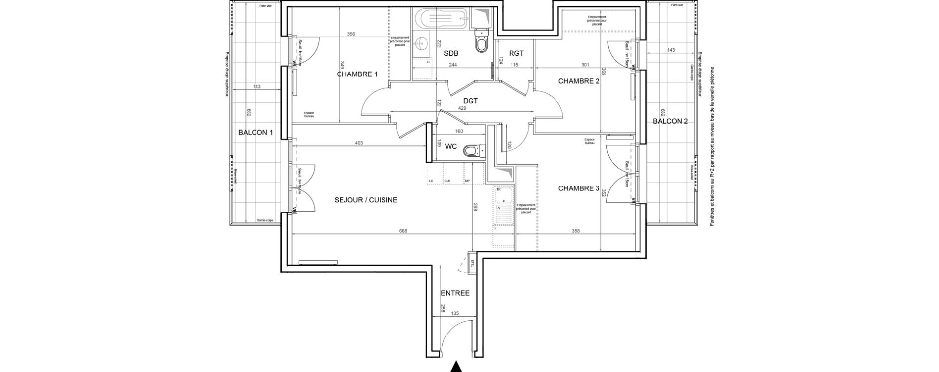 Appartement T4 de 76,27 m2 &agrave; Villeneuve-La-Garenne Boulevard gallieni