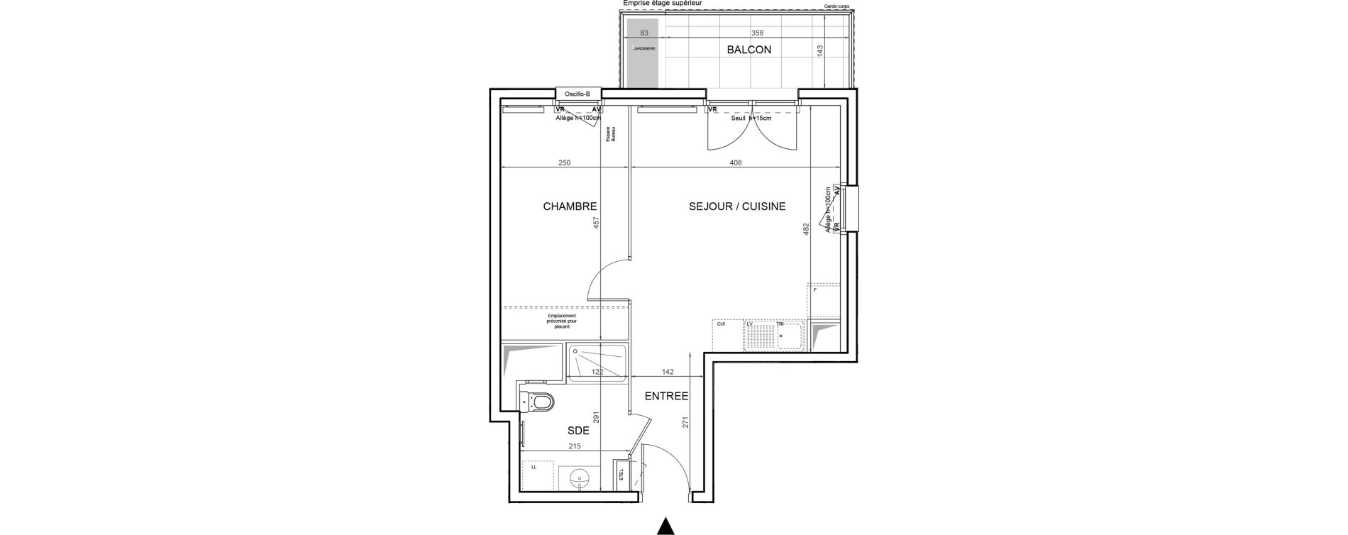 Appartement T2 de 39,81 m2 &agrave; Villeneuve-La-Garenne Boulevard gallieni