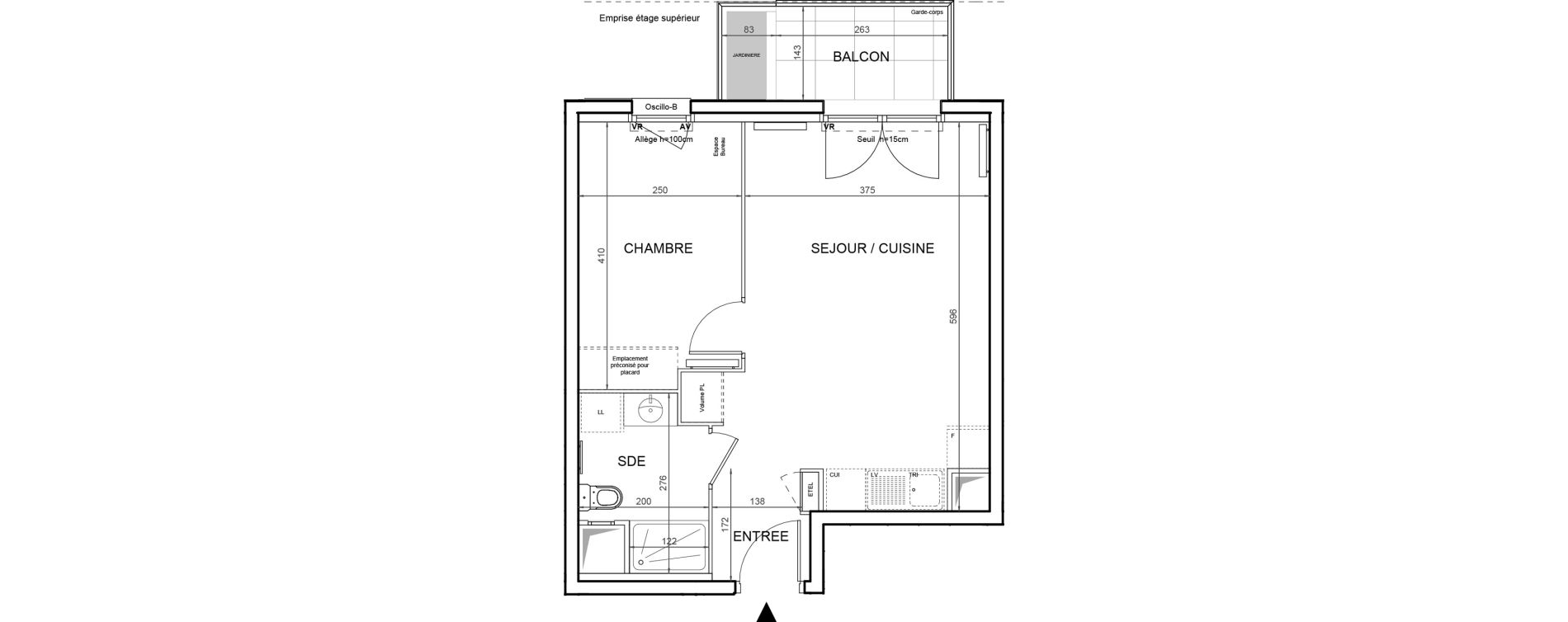 Appartement T2 de 39,28 m2 &agrave; Villeneuve-La-Garenne Boulevard gallieni