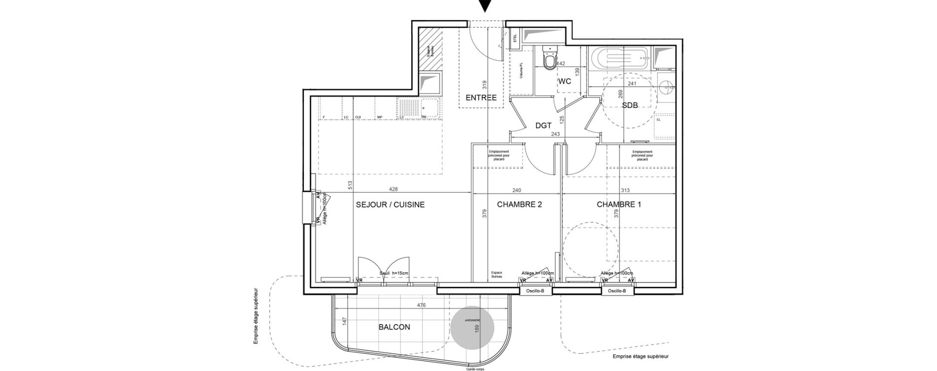 Appartement T3 de 60,27 m2 &agrave; Villeneuve-La-Garenne Boulevard gallieni