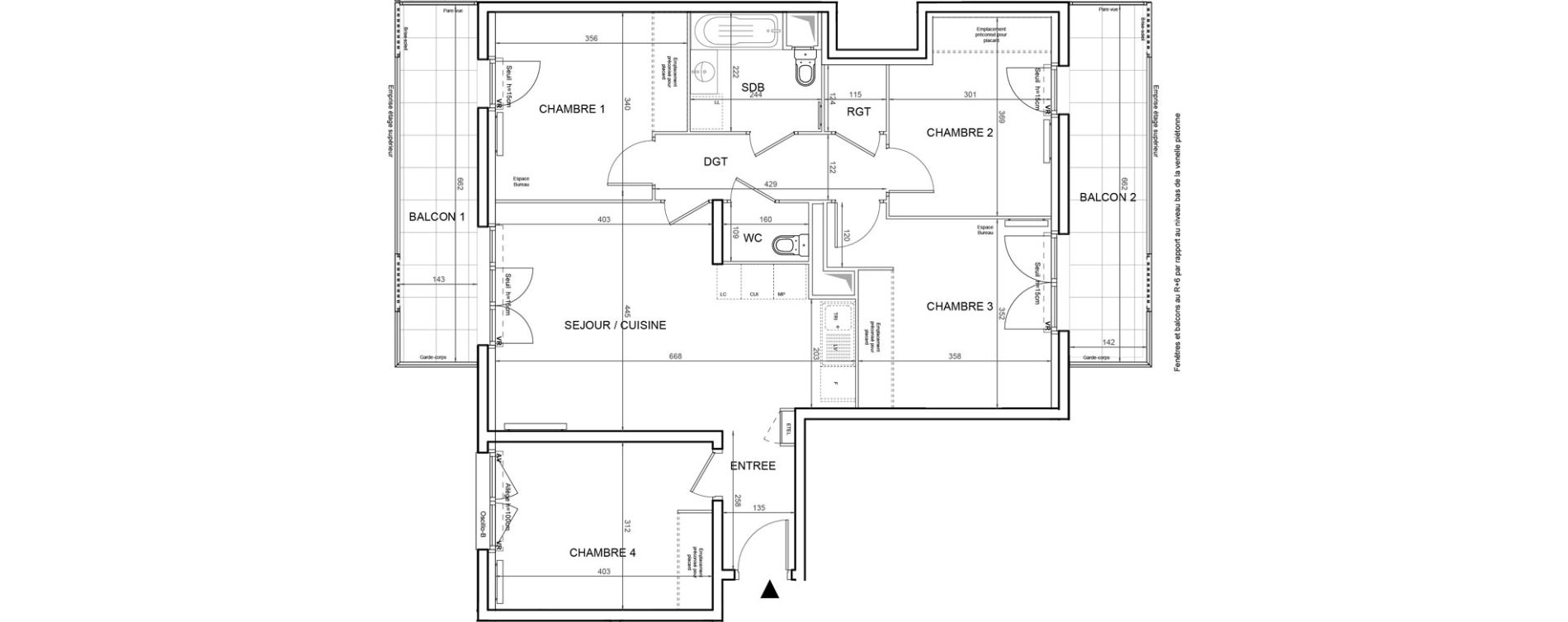 Appartement T5 de 88,81 m2 &agrave; Villeneuve-La-Garenne Boulevard gallieni