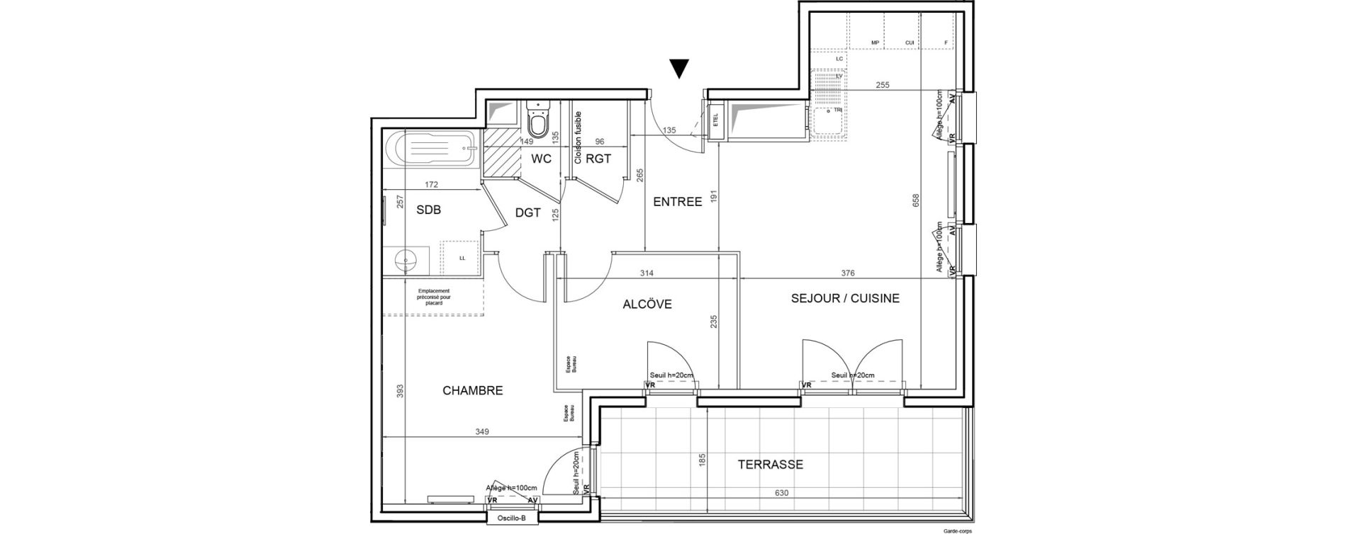 Appartement T2 de 57,98 m2 &agrave; Villeneuve-La-Garenne Boulevard gallieni