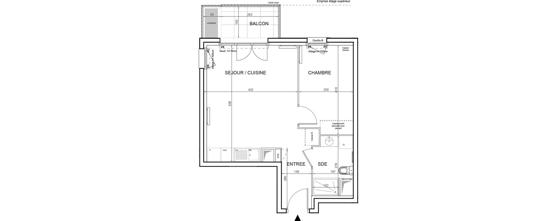 Appartement T2 de 40,40 m2 &agrave; Villeneuve-La-Garenne Boulevard gallieni