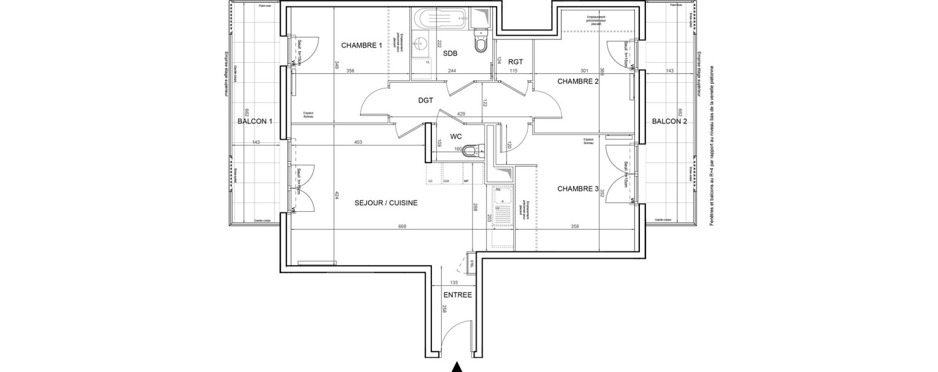 Appartement T4 de 76,27 m2 &agrave; Villeneuve-La-Garenne Boulevard gallieni