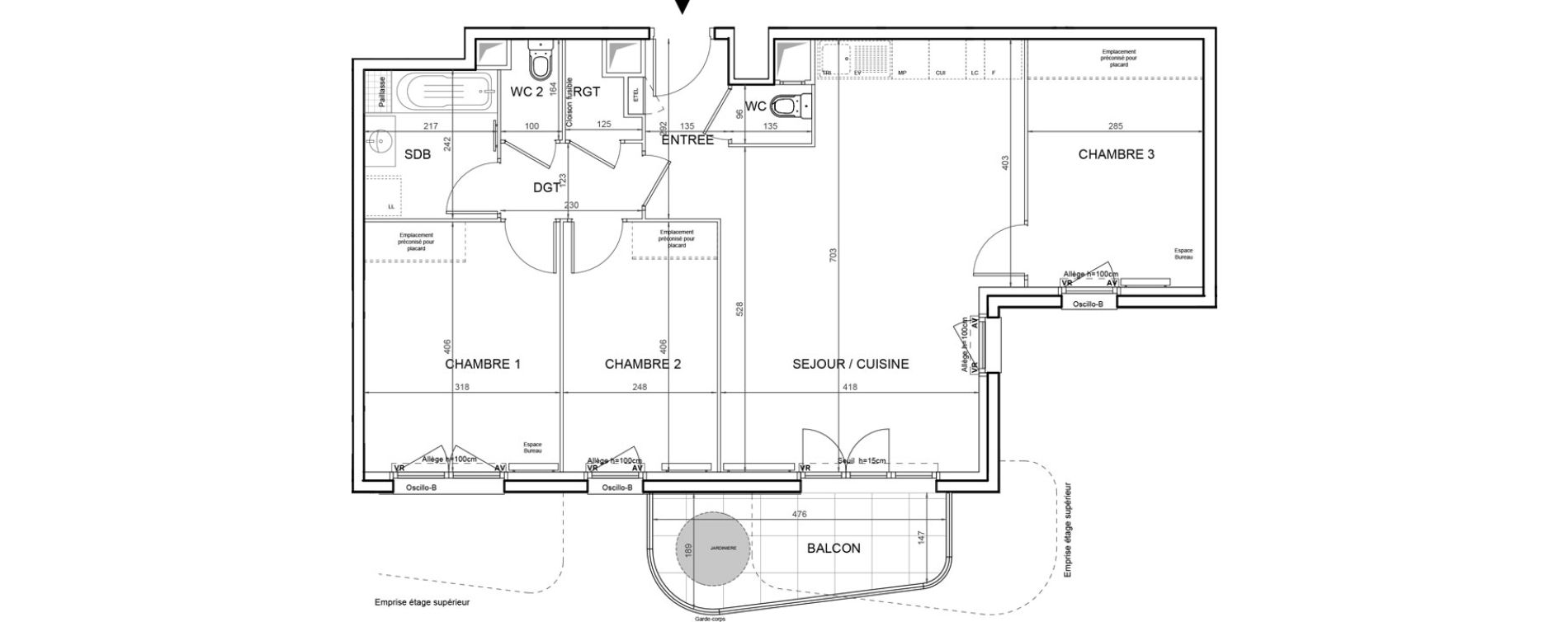 Appartement T4 de 80,41 m2 &agrave; Villeneuve-La-Garenne Boulevard gallieni