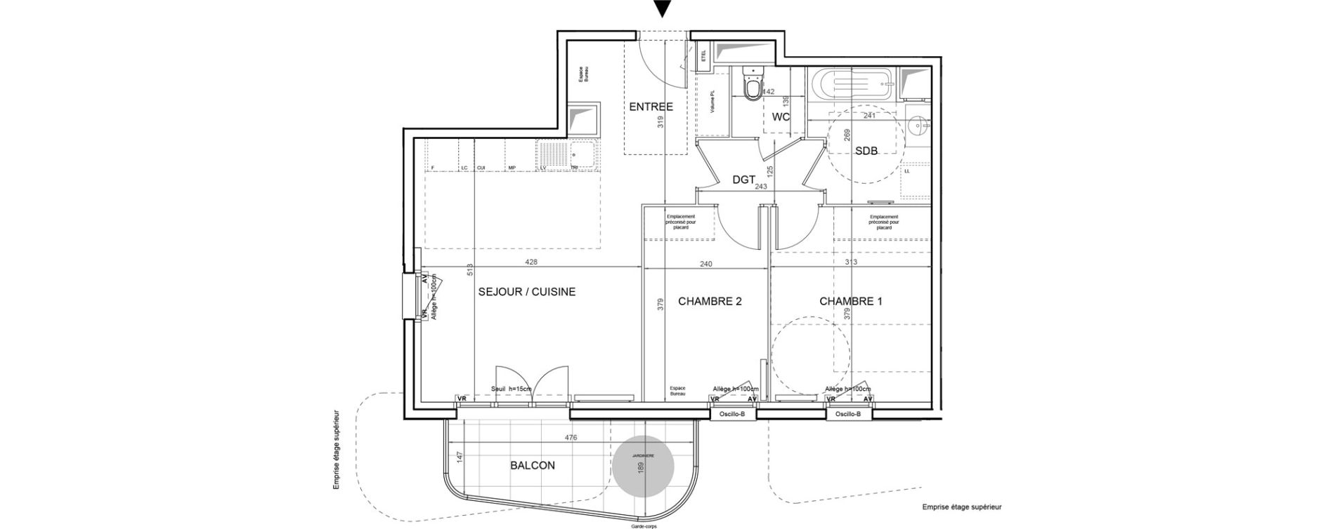 Appartement T3 de 60,27 m2 &agrave; Villeneuve-La-Garenne Boulevard gallieni