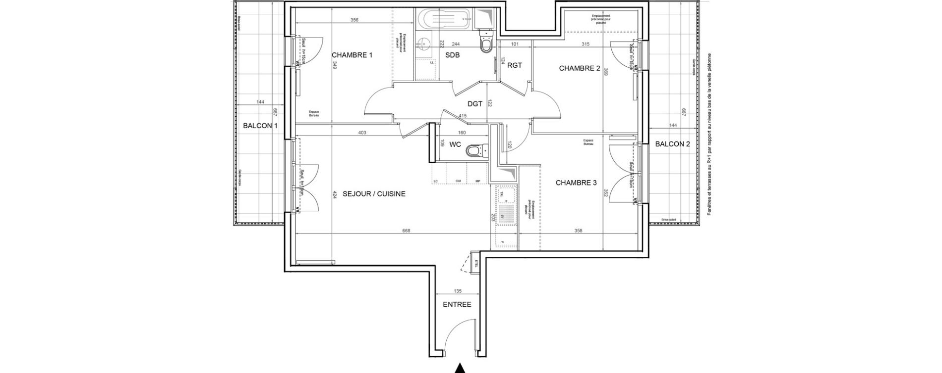 Appartement T4 de 76,27 m2 &agrave; Villeneuve-La-Garenne Boulevard gallieni