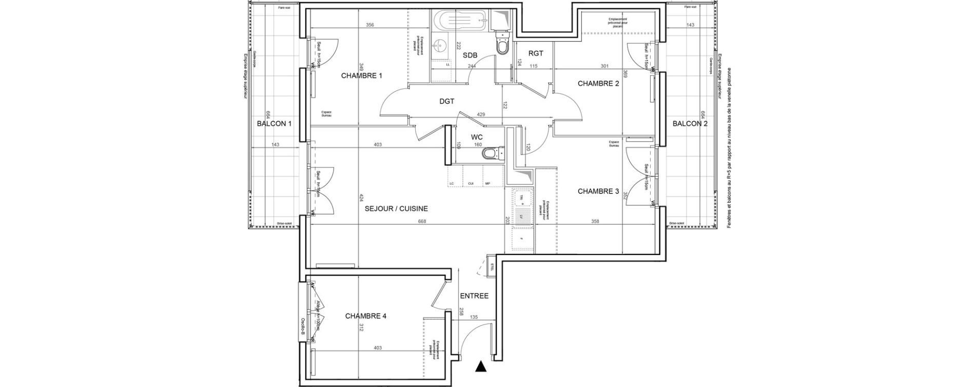 Appartement T5 de 88,81 m2 &agrave; Villeneuve-La-Garenne Boulevard gallieni