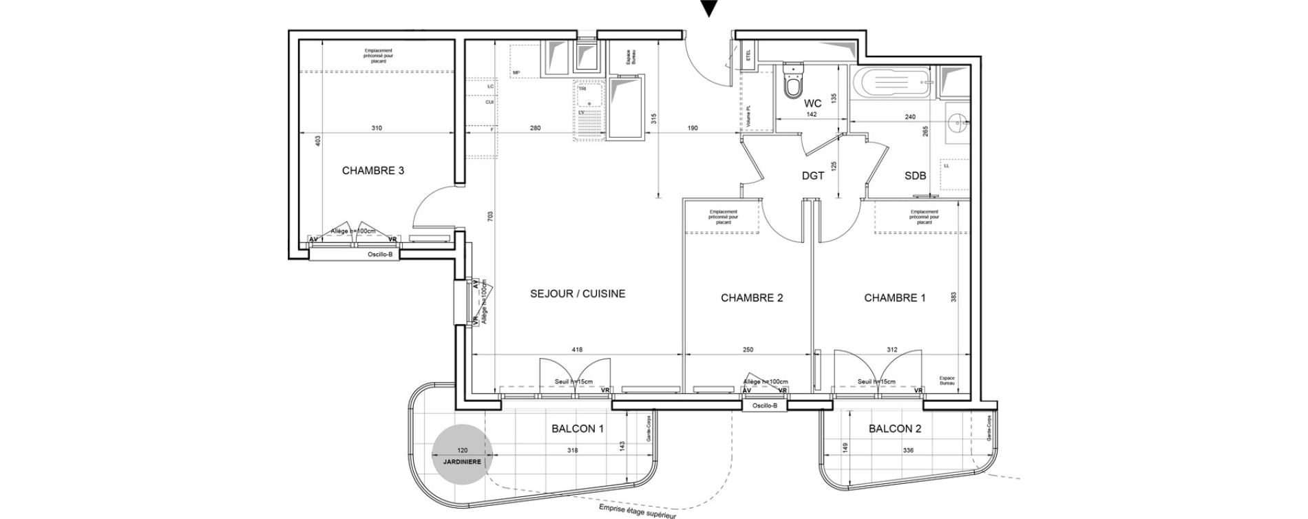 Appartement T4 de 76,71 m2 &agrave; Villeneuve-La-Garenne Boulevard gallieni