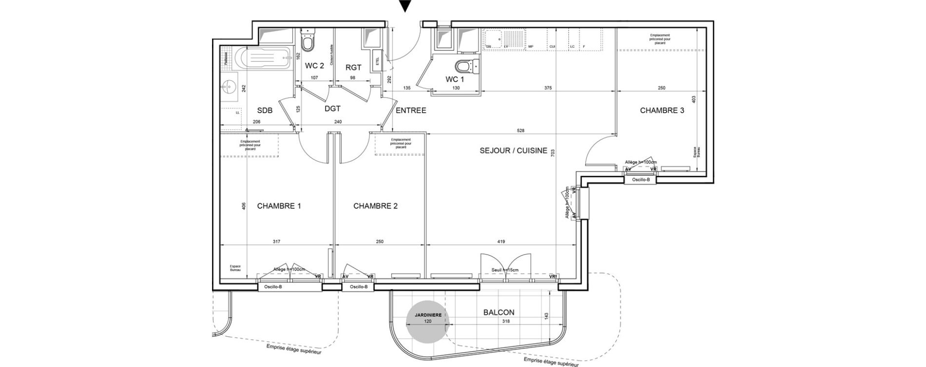 Appartement T4 de 80,52 m2 &agrave; Villeneuve-La-Garenne Boulevard gallieni