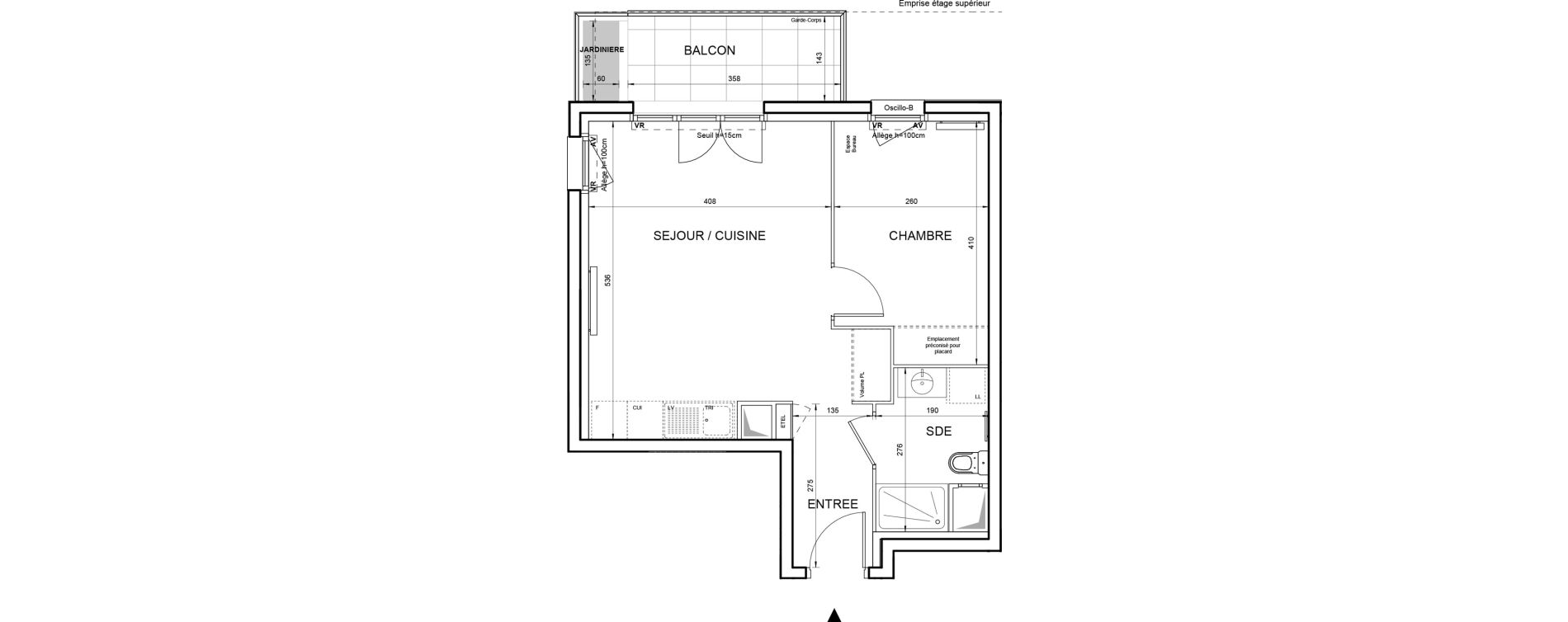 Appartement T2 de 40,34 m2 &agrave; Villeneuve-La-Garenne Boulevard gallieni