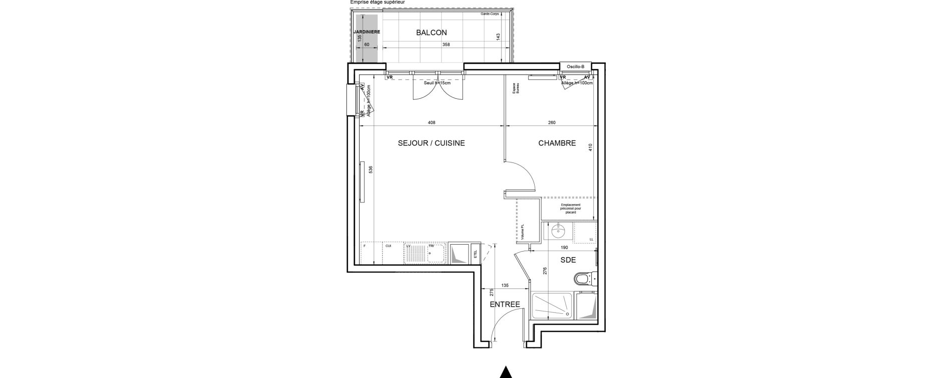 Appartement T2 de 40,34 m2 &agrave; Villeneuve-La-Garenne Boulevard gallieni