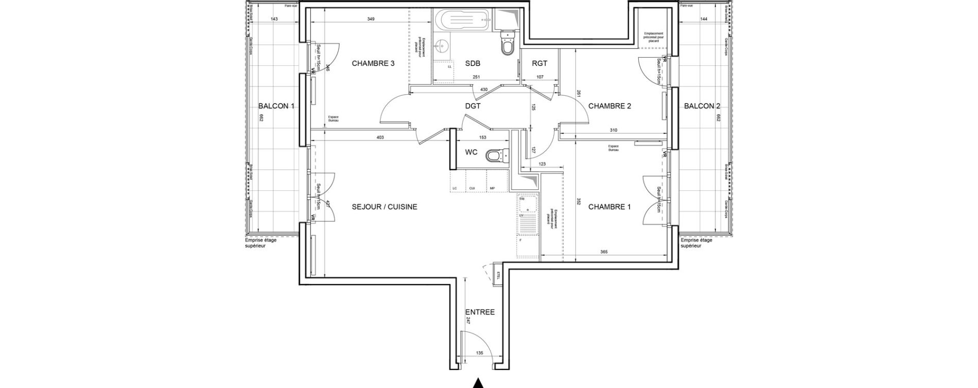 Appartement T4 de 74,45 m2 &agrave; Villeneuve-La-Garenne Boulevard gallieni