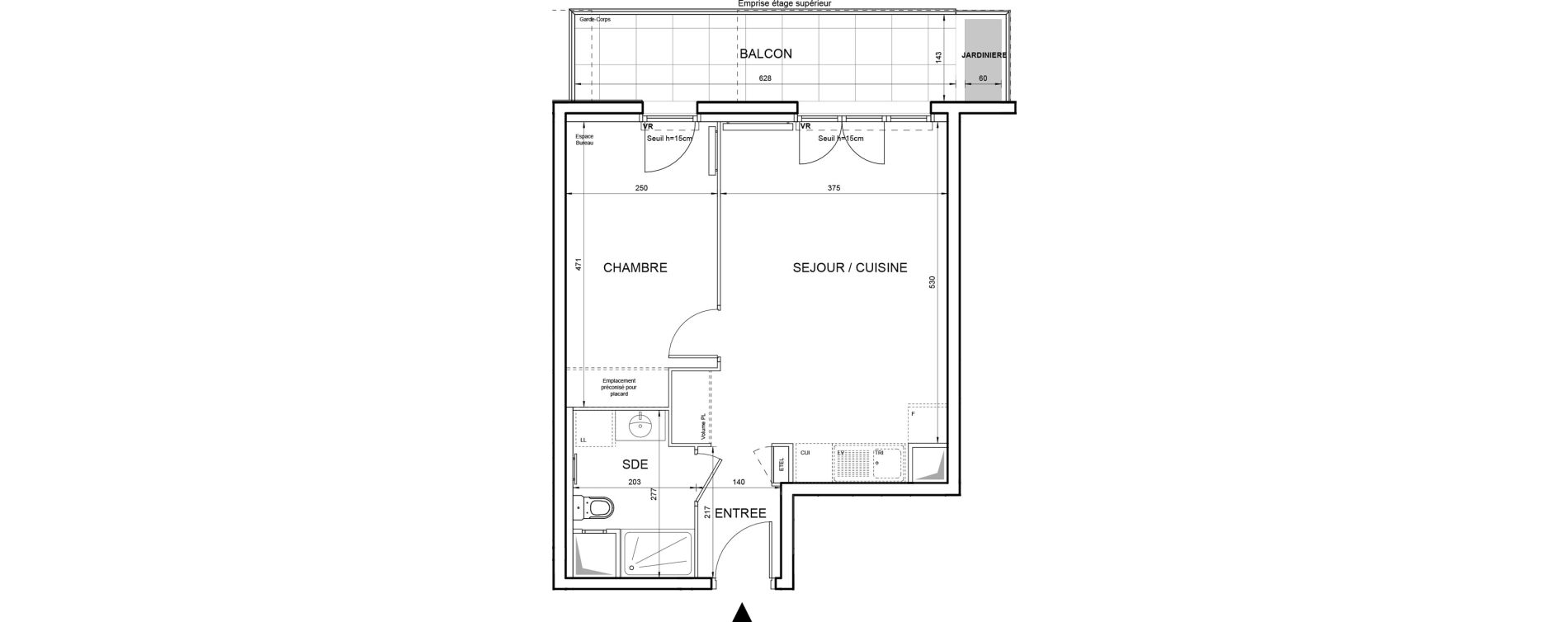 Appartement T2 de 40,94 m2 &agrave; Villeneuve-La-Garenne Boulevard gallieni