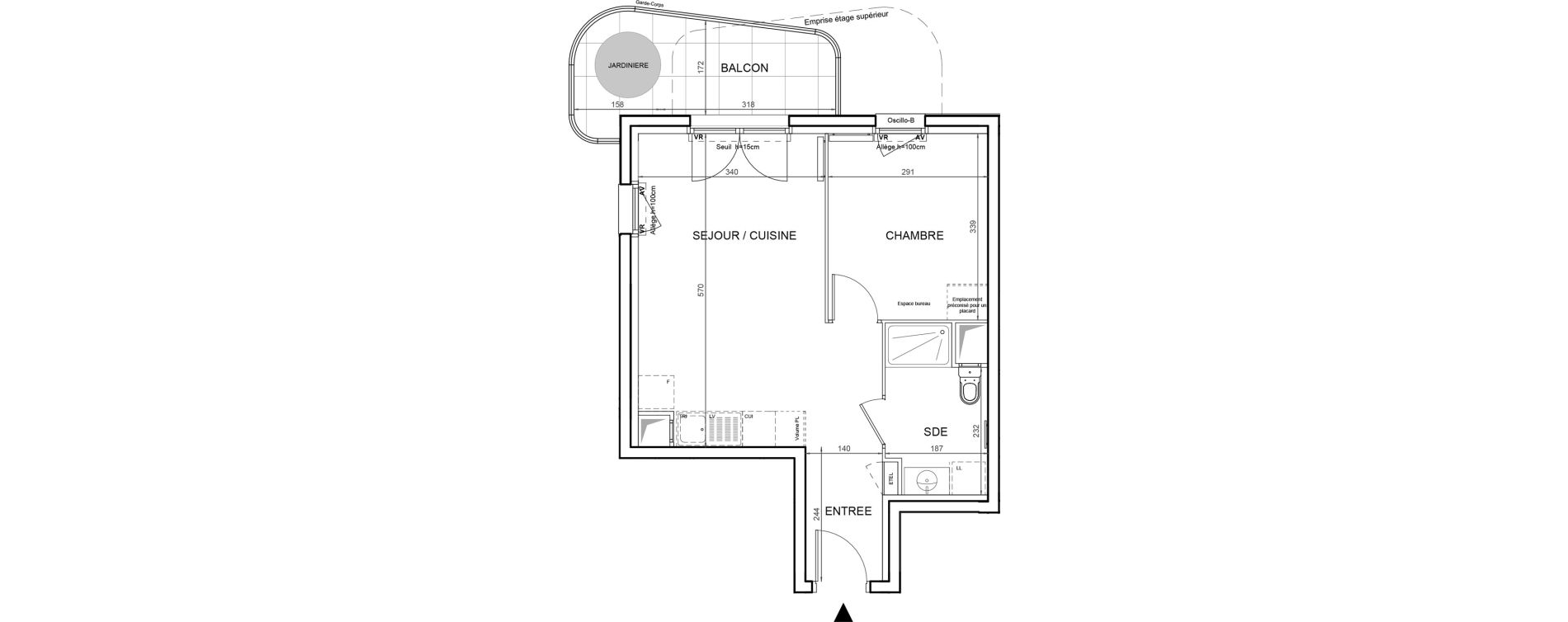 Appartement T2 de 39,71 m2 &agrave; Villeneuve-La-Garenne Boulevard gallieni