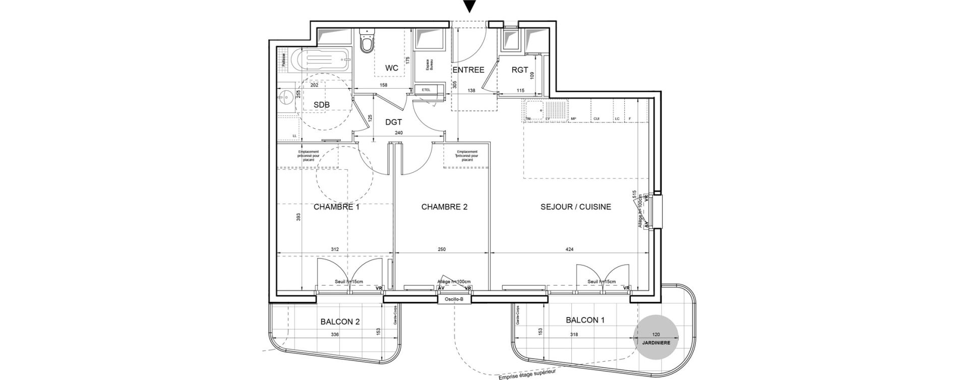 Appartement T3 de 60,77 m2 &agrave; Villeneuve-La-Garenne Boulevard gallieni