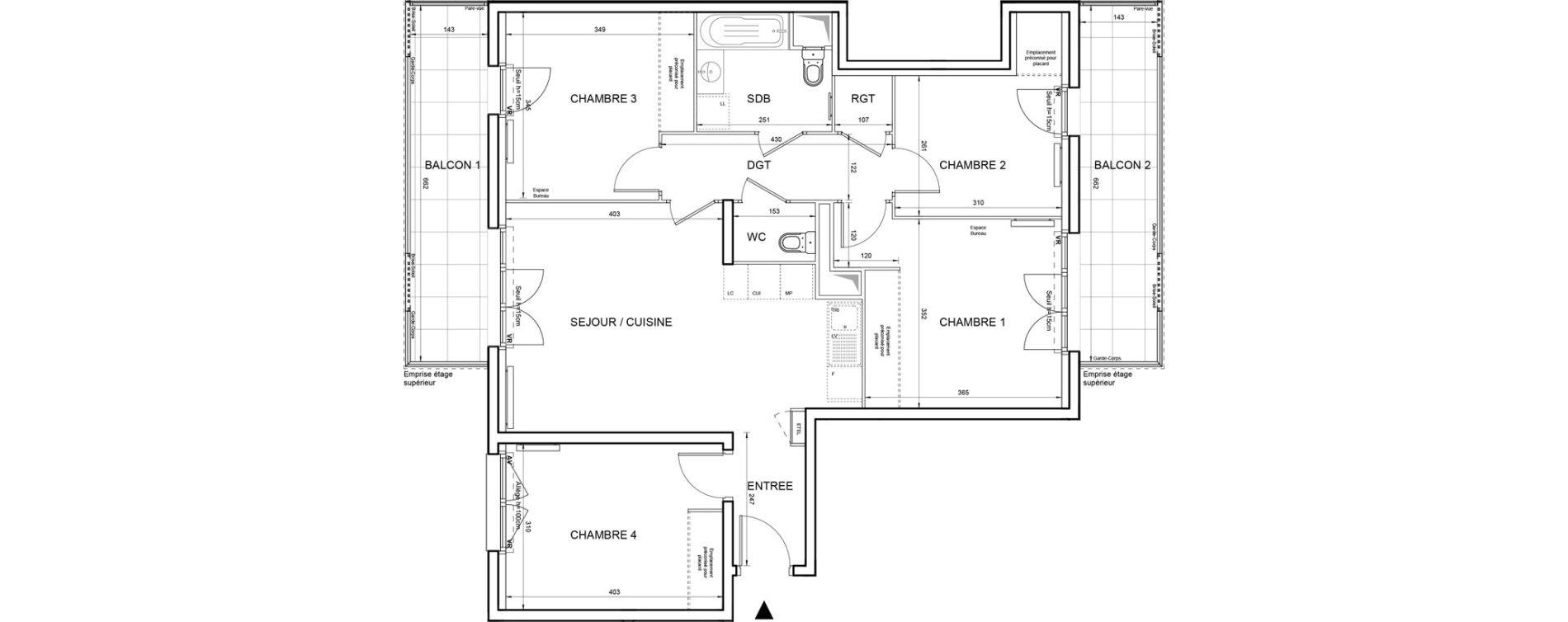 Appartement T5 de 86,89 m2 &agrave; Villeneuve-La-Garenne Boulevard gallieni