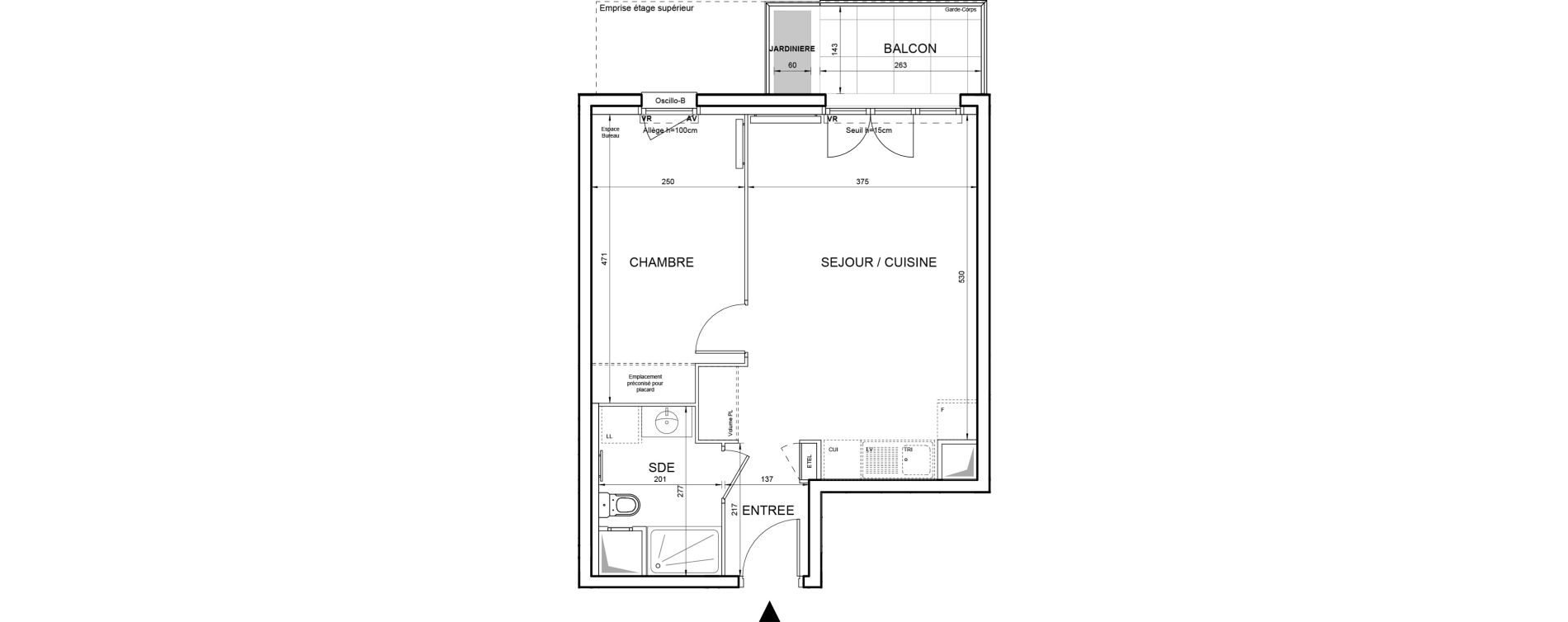 Appartement T2 de 40,94 m2 &agrave; Villeneuve-La-Garenne Boulevard gallieni