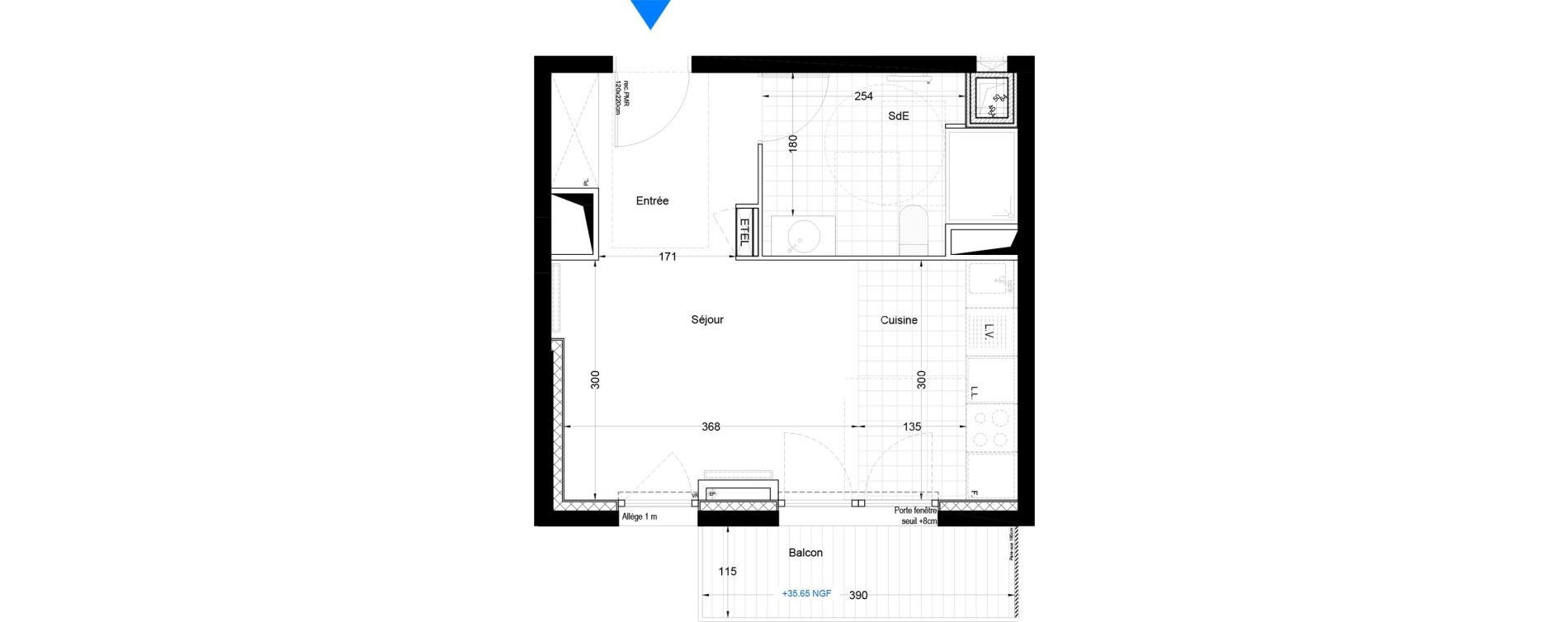 Appartement T1 de 29,00 m2 &agrave; Villeneuve-La-Garenne Jean jaures