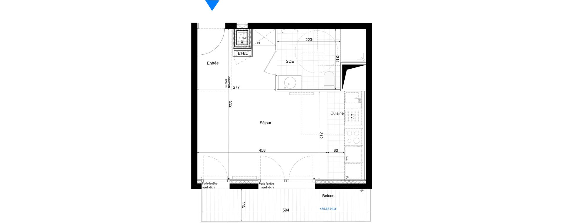 Appartement T1 de 29,60 m2 &agrave; Villeneuve-La-Garenne Jean jaures
