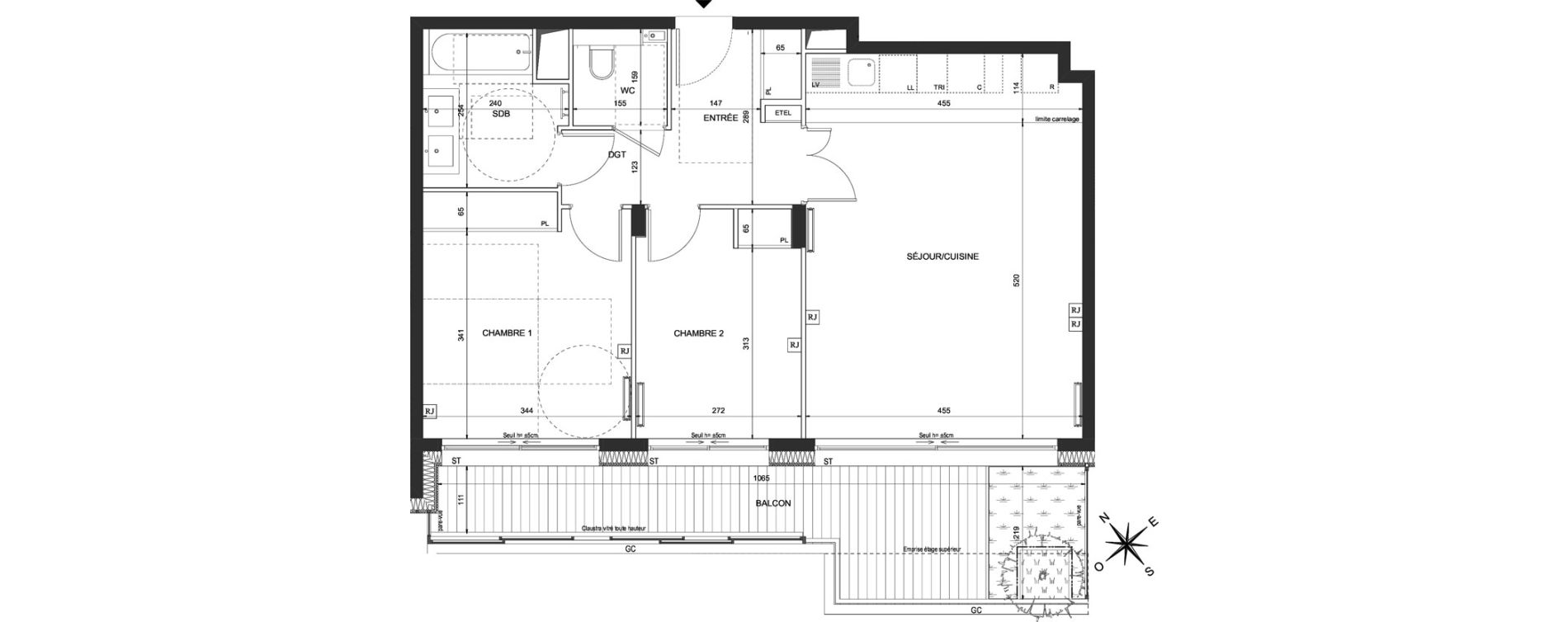 Appartement T3 de 68,65 m2 &agrave; Paris 