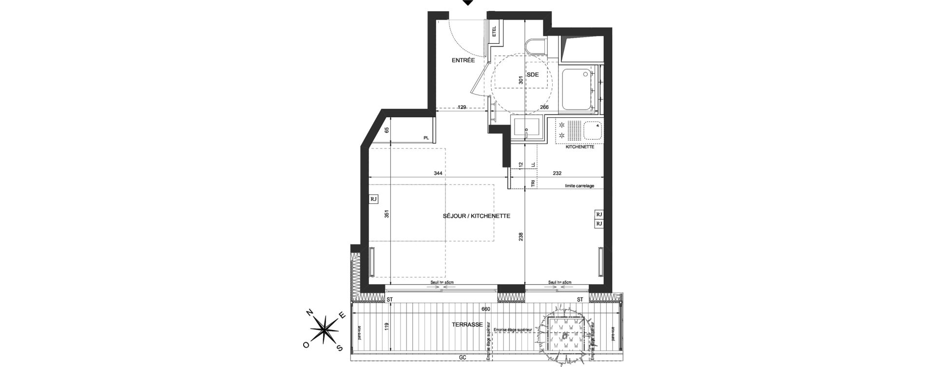 Appartement T1 de 31,78 m2 &agrave; Paris 