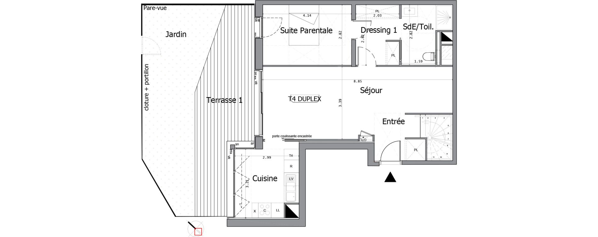 Duplex T4 de 126,11 m2 &agrave; Paris 