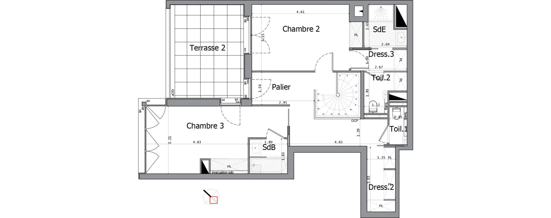 Duplex T4 de 126,11 m2 &agrave; Paris 