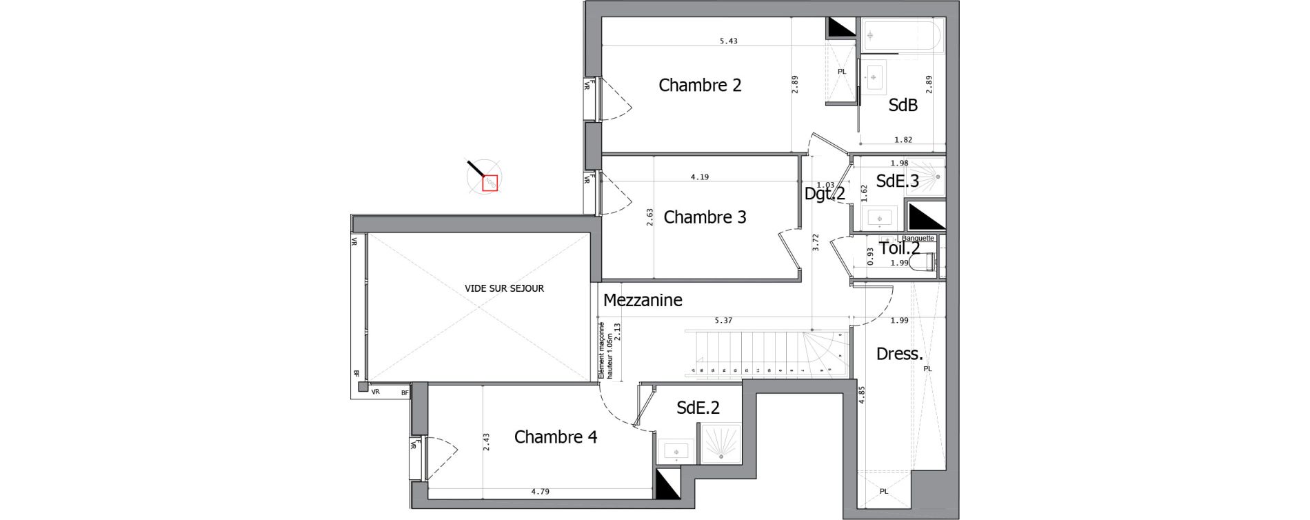 Duplex T5 de 152,23 m2 &agrave; Paris 