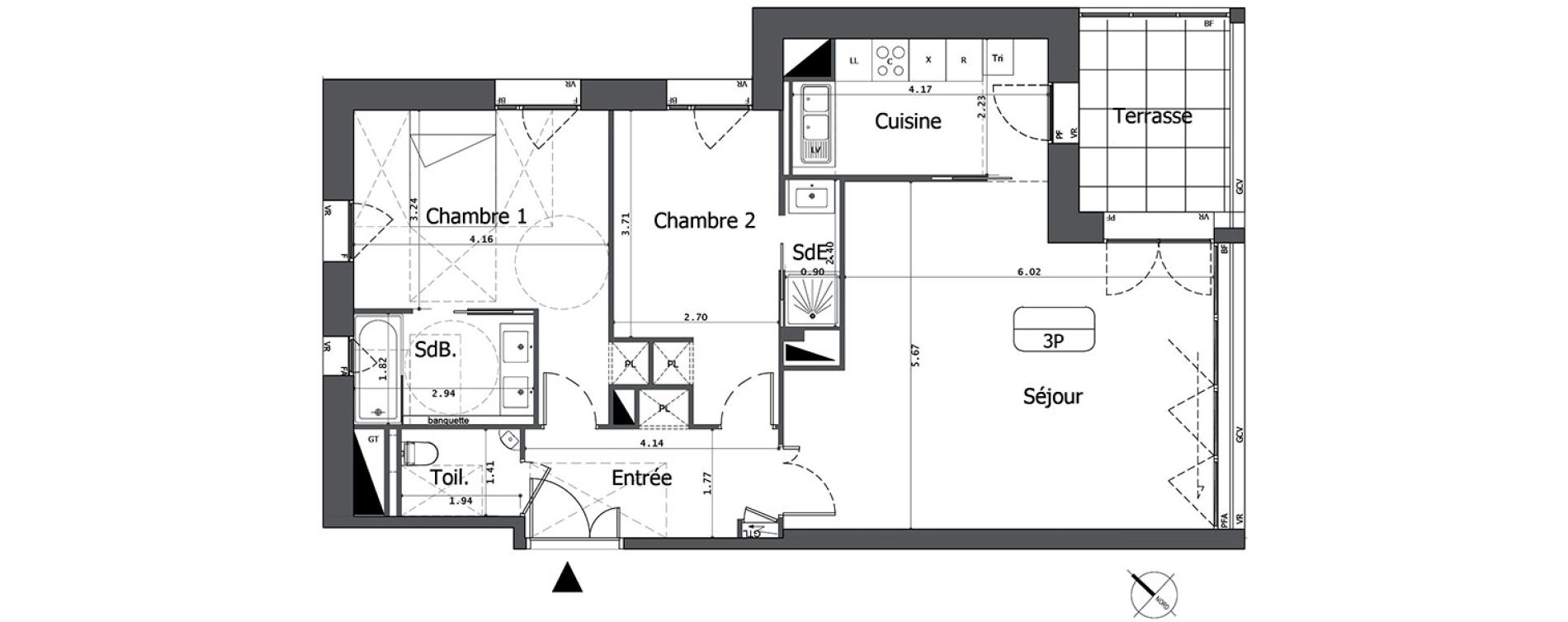 Appartement T3 de 89,29 m2 &agrave; Paris 