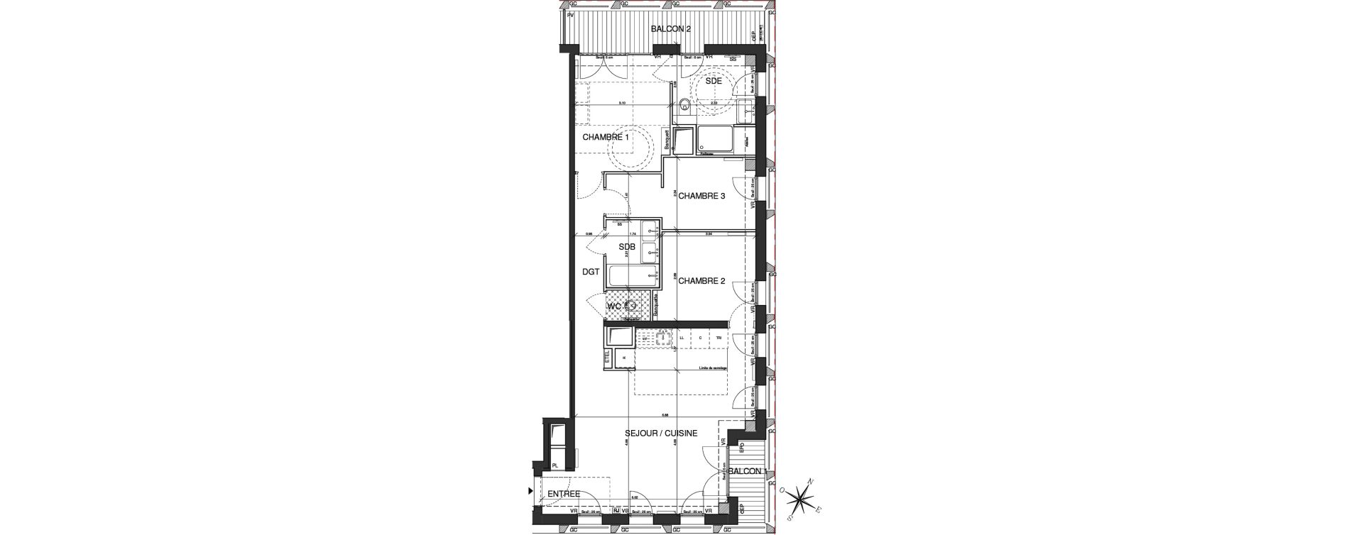 Appartement T4 de 81,71 m2 &agrave; Paris 