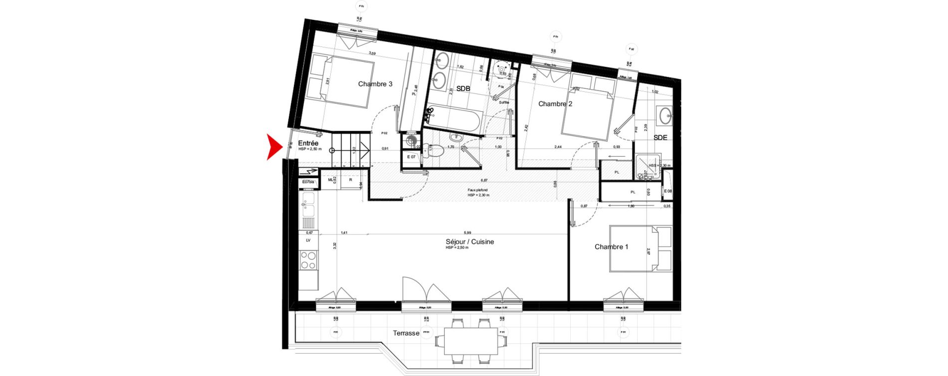 Appartement T4 de 77,42 m2 &agrave; Paris 