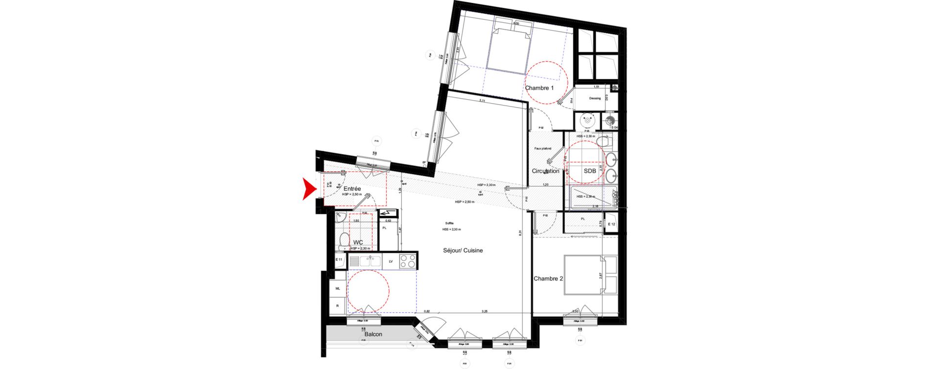 Appartement T3 de 80,24 m2 &agrave; Paris 