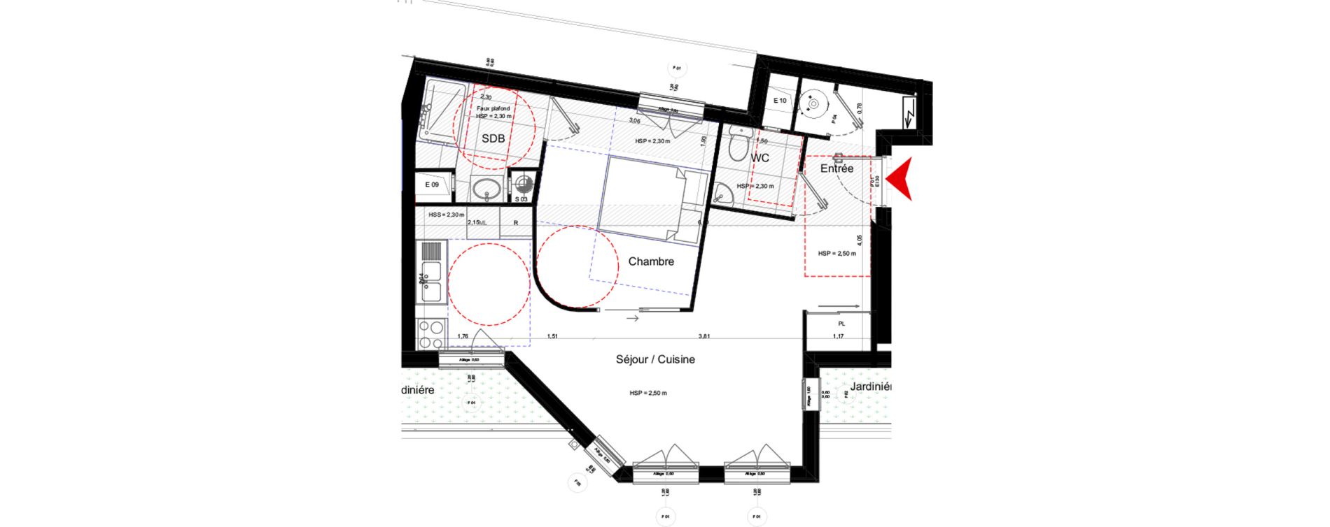 Appartement T2 de 45,45 m2 &agrave; Paris 