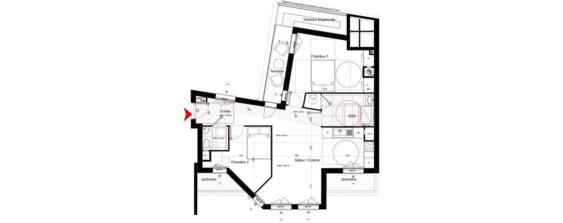 Appartement T2 de 61,67 m2 &agrave; Paris 