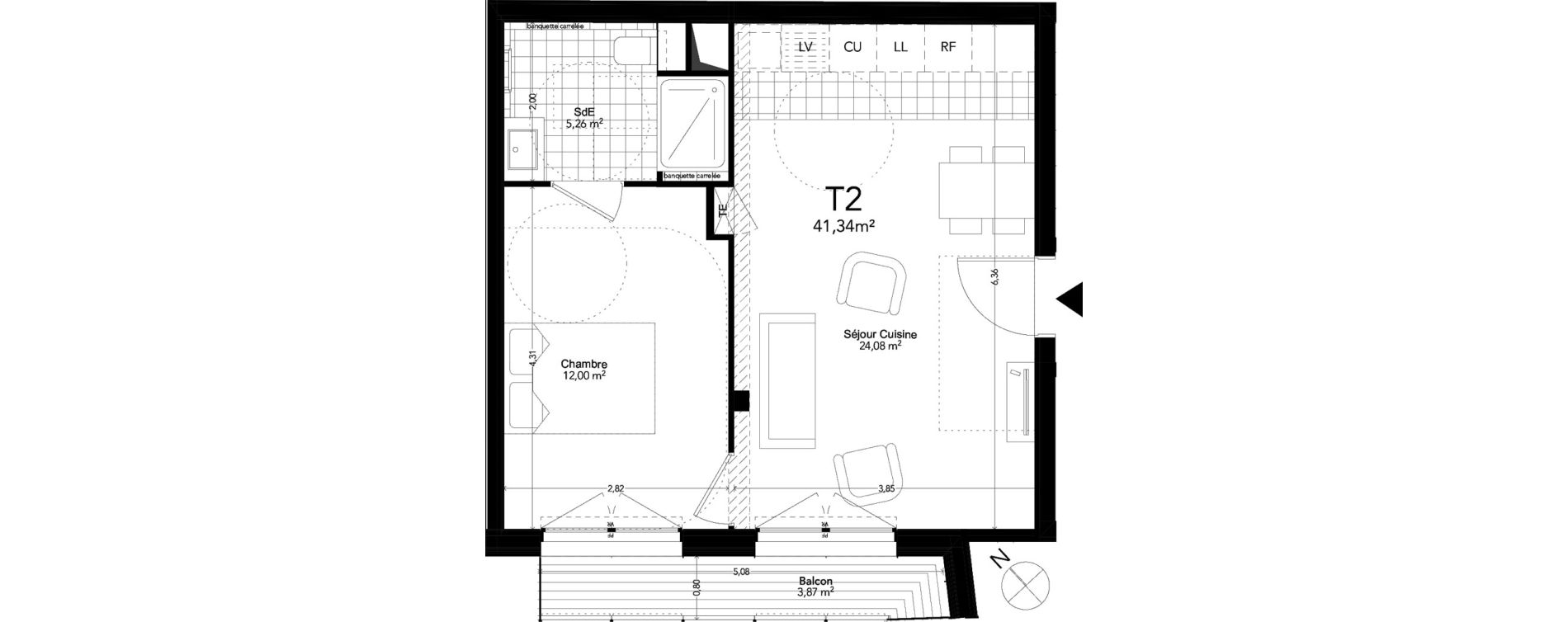 Appartement T2 de 41,34 m2 &agrave; Paris 