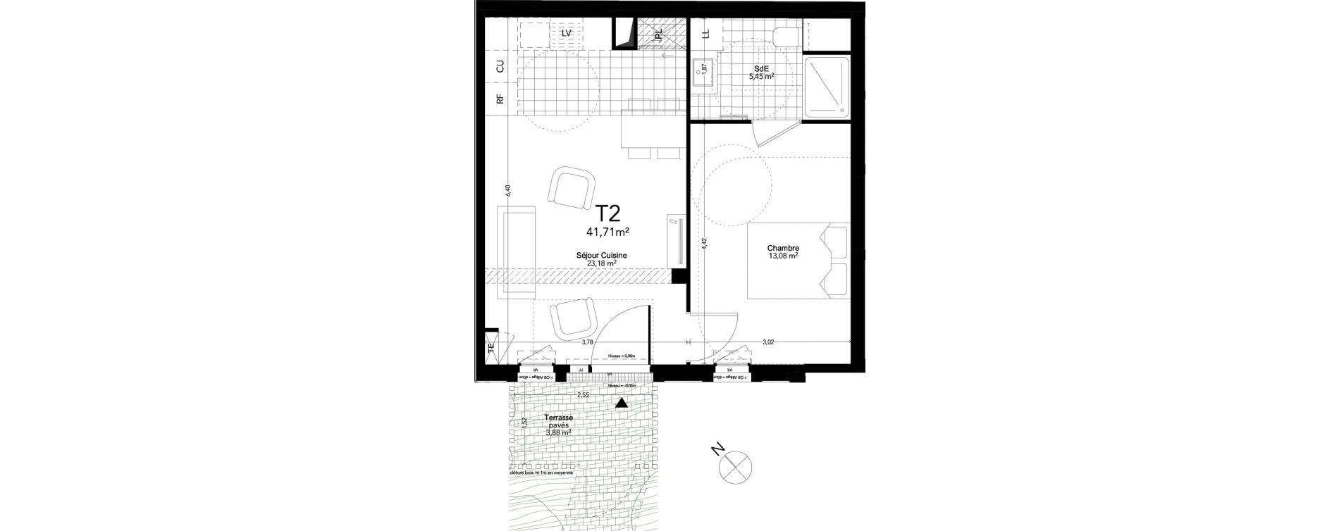 Appartement T2 de 41,71 m2 &agrave; Paris 